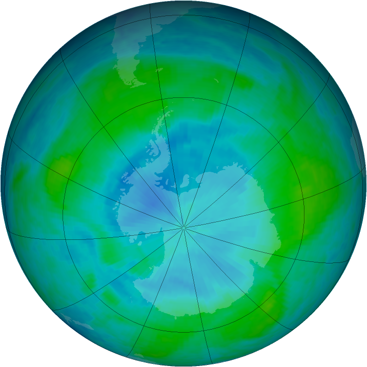 Antarctic ozone map for 05 February 1986